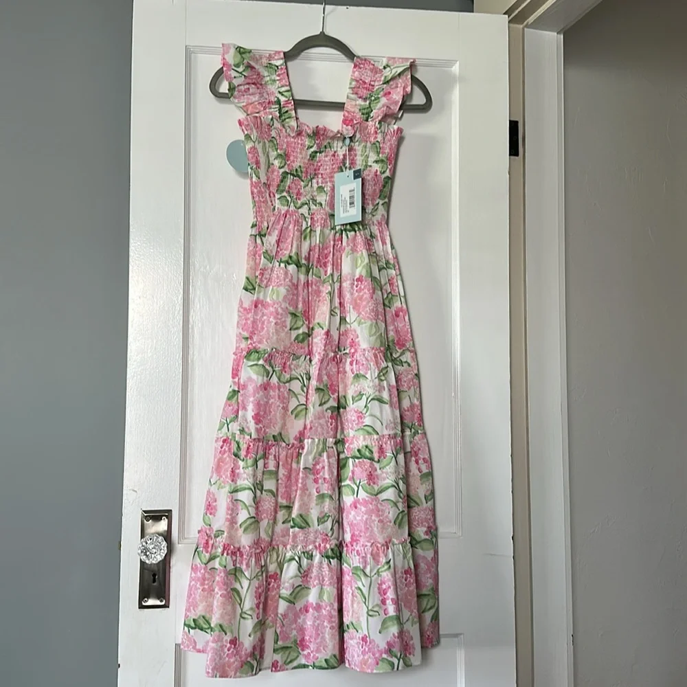 Hill House Ellie Nap Dres Nantucket Pink Hydrangea Size XS NWT - Picture 1 of 8